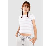 Urban Classics Women's Ladies Stripe Cropped Tee T Shirt, White/Girlypink, S UK