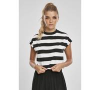 Urban Classics T-Shirt - Women's Stripe Short Tee - Black/White - XL