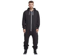 Urban Classics - SWEAT Jump Suit black / white - XS/S