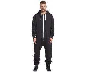 Urban Classics - SWEAT Jump Suit black / white - XS/S