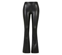 Urban Classics Damen Hose Ladies Synthetic Leather Flared Pants Black