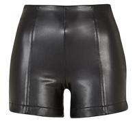 Urban Classics Women's Ladies Synthetic Leather Shorts, Black, XS