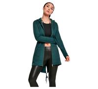 Urban Classics Women's Long Hoodie Parka, Drawstring Zip & Large Pockets, Bottle Green XS