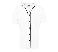 Urban Classics Men's Baseball Jersey Casual Sports Shirt , White, L