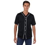 Urban Classics Men's Baseball Jersey Casual Sports Shirt , Black, XL