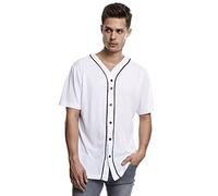 Urban Classics Men's Baseball Jersey Casual Sports Shirt , White, XXL