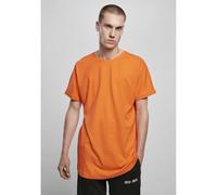 Urban Classics Men's Shaped Long Tee - Round Neck, Turn-Up Hem, Overcut Shoulders - Mandarin M