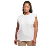 Urban Classics Women's Ladies Organic Heavy Padded Shoulder Tank Top T-Shirt, White, M