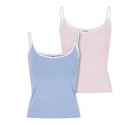 Urban Classics Tb7485a-Ladies Contrast Basic Top 2-Pack T-Shirt, Powder Blue/White+Pink Blouse/White, M Women, Powder Blue/White+Pink Blouse/White, M