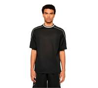 Urban Classics Men's Piping Mesh Oversized Tee - Wide Mesh T-Shirt Made of Polyester - Sporty Oversize Shirt with Contrast Piping