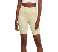 Urban Classics Women's High Waist Tech Mesh Cycle Yoga Shorts Softyellow M