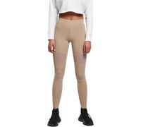 URBAN CLASSICS Tech Mesh Women's Leggings, High Waist Sport Leggings with Mesh Inserts, Stretchy Leggings with Regular Skinny Fit and Tapered Ankle, Colour: Softtaupe, Size: X-Small