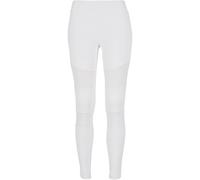 URBAN CLASSICS Tech Mesh Women's Leggings, High Waist Sport Leggings with Mesh Inserts, Stretchy Leggings with Regular Skinny Fit and Tapered Ankle, Colour: White, Size: X-Small