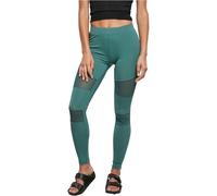 URBAN CLASSICS Tech Mesh Women's Leggings, High Waist Sport Leggings with Mesh Inserts, Stretchy Leggings with Regular Skinny Fit and Tapered Ankle, Colour: Paleleaf, Size: Medium