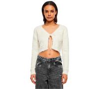 Urban Classics Tied Cropped Feather Cardigan Beige XS Woman