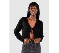 Urban Classics Women's Ladies Tied Cropped Feather Cardigan Sweater, Black, S