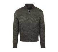 Urban Classics Tonal Camo Bomber Jacket Dark Olive size S | Bomber Jackets Outlet | Unisex | Green S