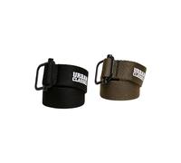 Urban Classics Unisex_Adult Industrial Canvas Belt 2-Pack, Black/Olive, Small-Medium