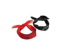 Urban Classics Unisex_Adult Satin Bandana 2-Pack, Black/red, One Size