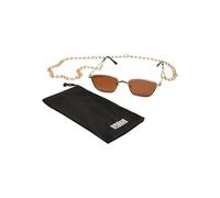 Urban Classics Unisex_Adult Sunglasses Kalymnos with Chain, Gold/Brown, One Size