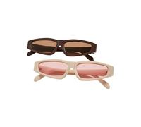 Urban Classics Unisex_Adult Sunglasses Lefkada 2-Pack, Brown/Brown & Off White/Pink, One Size (Pack of 2)