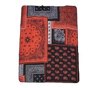 Urban Classics Unisex Bandana Patchwork Print Blanket, Black/Orange, One Size
