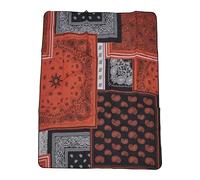 Urban Classics Unisex Bandana Patchwork Print Blanket, Black/Orange, One Size
