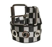 Urban Classics Unisex Checker With Eyelets Belt, Black White, S-M UK