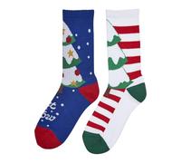 Urban Classics Unisex Fancy X-mas Tree 2-pack Socks, Multicolor, 11-Sep UK