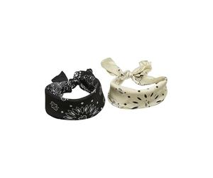 Urban Classics Unisex Satin 2-Pack Bandana, Black/Lemon, One Size