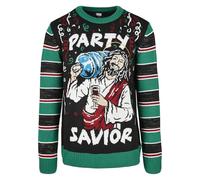 Urban Classics - Savior Christmas Black/X-Mas Green - Pullover Large