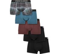 Urban Classics Unterhose Organic Boxer Shorts 5-Pack Plaidaop+Jasper+Cherry+Blac