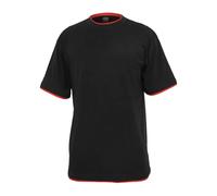 Urban Classics Men's Contrast Tall T-Shirt – Black/Red – L UK