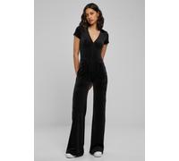 Urban Classics Velvet Short Sleeve Jumpsuit Black L Woman