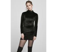 Urban Classics Velvet For Turtle Neck Long Sleeve Dress Black S Woman