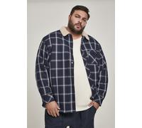 Urban Classics Winter Jacket Sherpa Lined Shirt Jacket Navy/White