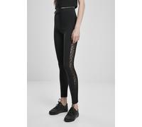 Urban Classics Women Leggings Ladies Flock Lace Stripe Leggings Black