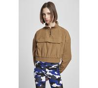 Urban Classics Women Light Jacket Ladies Cropped Crinkle Nylon Pull Over Jacket