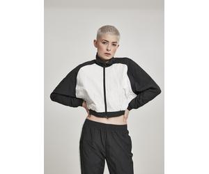 Urban Classics Women Light Jacket Ladies Short Raglan Crinkle Batwing Jacket Bla