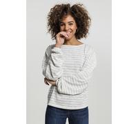 Urban Classics Women Sweatshirt Ladies Oversize Stripe Pullover Grey/White