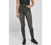 Urban Classics Women Trousers Ladies High Waist Skinny Jeans Black Stone Washed