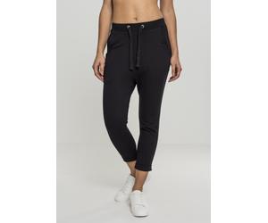 Urban Classics Women Trousers Ladies Open Edge Terry Turn Up Pants Black