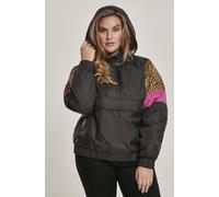 Urban Classics Women Winter Jacket Ladies AOP Mixed Pull Over Jacket Black/Leo
