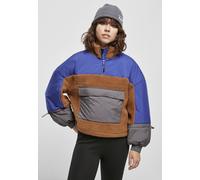 Urban Classics Women Winter Jacket Ladies Sherpa 3-Tone Pull Over Jacket Toffee/
