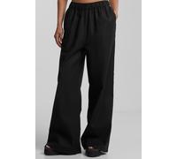 Urban Classics Womens Black Cotton Linen Blend Wide Leg Trousers - Size Large