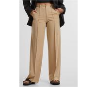 Urban Classics Womens Camel Wide Leg Pleated Trousers - Size 32 (Waist)