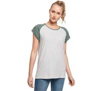 Urban Classics Women's Contrast Raglan Tee T-Shirt, Light Grey/paleleaf, M