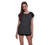 Urban Classics Women's Contrast Raglan Tee T-Shirt, Mehrfarbig (Charcoal/Black 01166), XXXL