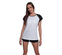 Urban Classics Womens Tb1913 T-Shirt, Mehrfarbig (White/Black 01248), M UK
