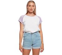 Urban Classics Women's Contrast Raglan Tee T-Shirt, White/Lilac, S